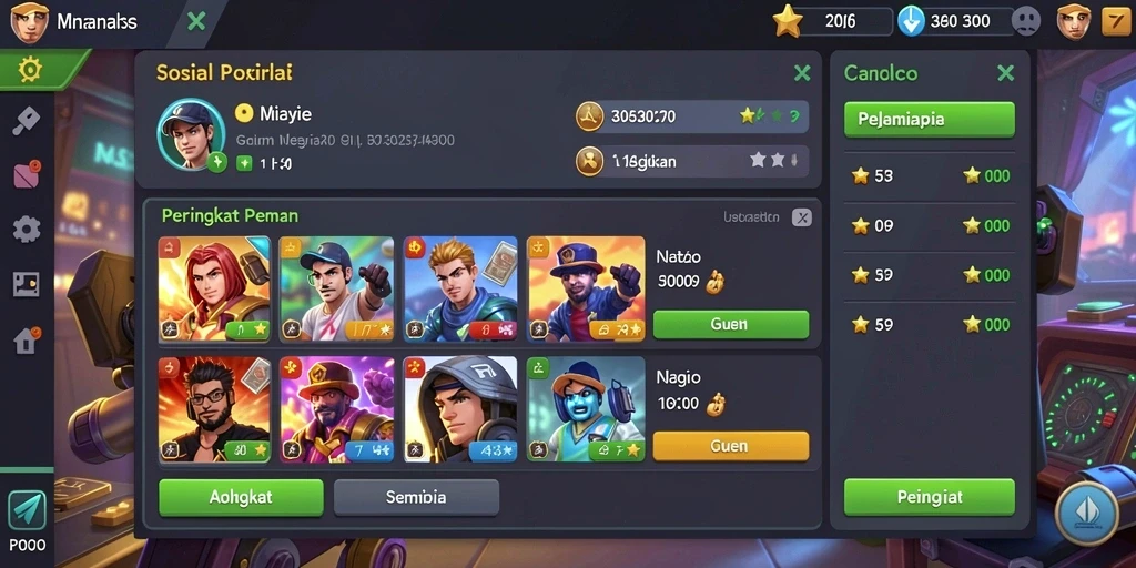 Screenshot menunjukkan antarmuka permainan yang menawan.