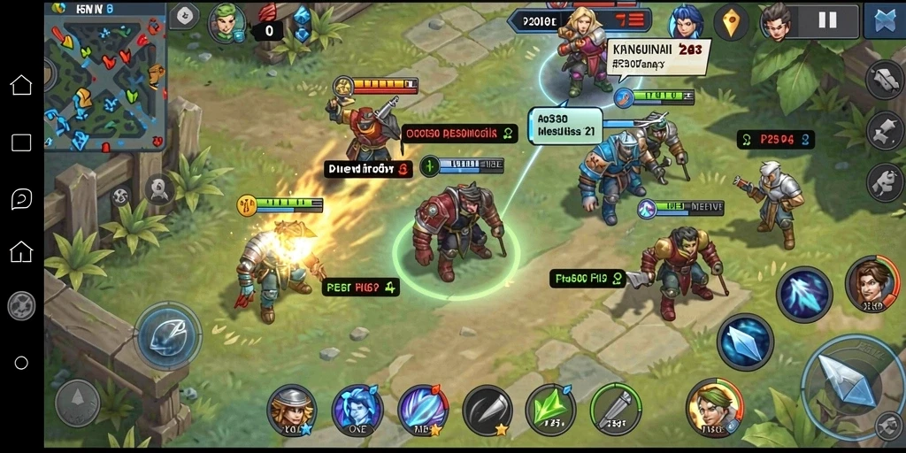 Screenshot menampilkan karakter utama dalam pertempuran.